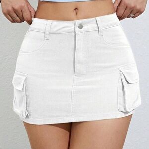 Women's White Cargo Shorts